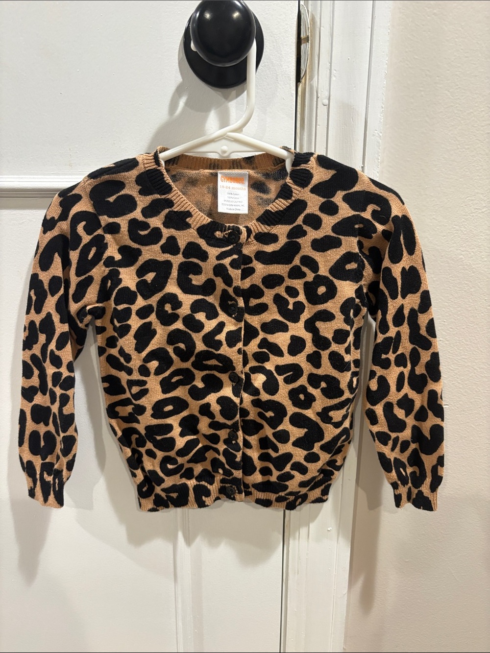Gymboree Leopard Print Cardigan - Tan & Black